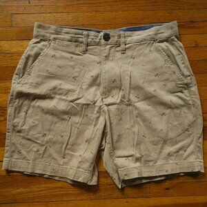 Men - "Original Waterproof Vintage" Khaki Shorts in Noman Palm Pattern 32 inch